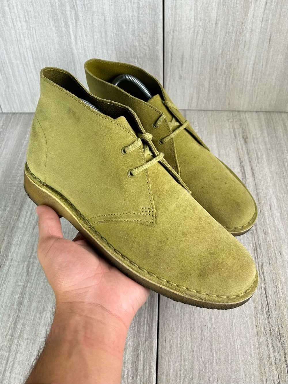 Clarks Originals Desert Boot Chukka Ankle Moc Boot Green Suede Women’s Size 9